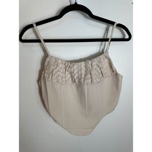 Sabo Cottageore Corset Cream Boho Top Size 6 NWT